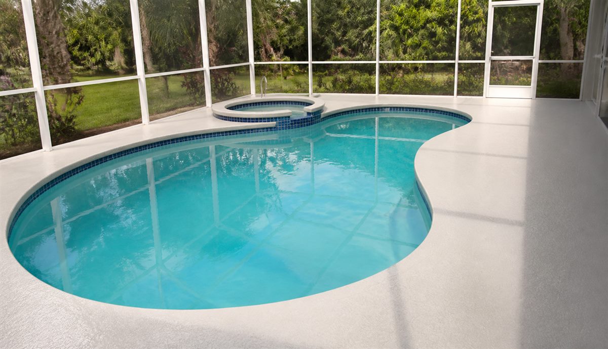 Pool Deck Painting project completed in Palm Coast, Florida